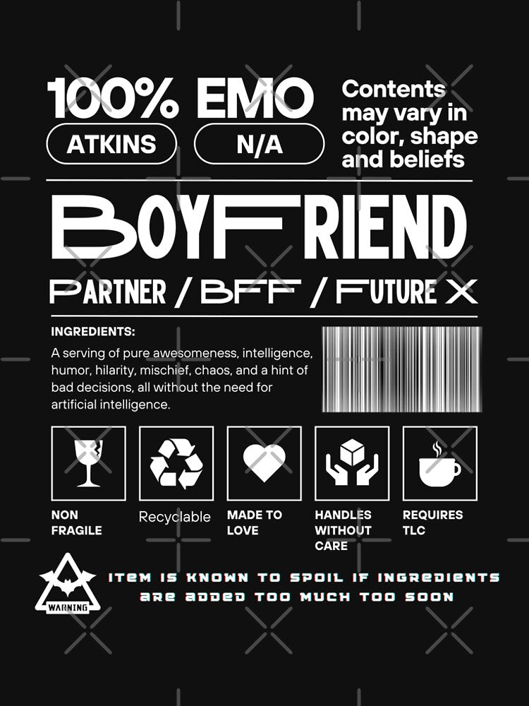 Package Label for Item: BOYFRIEND by IM{PROMPT}U