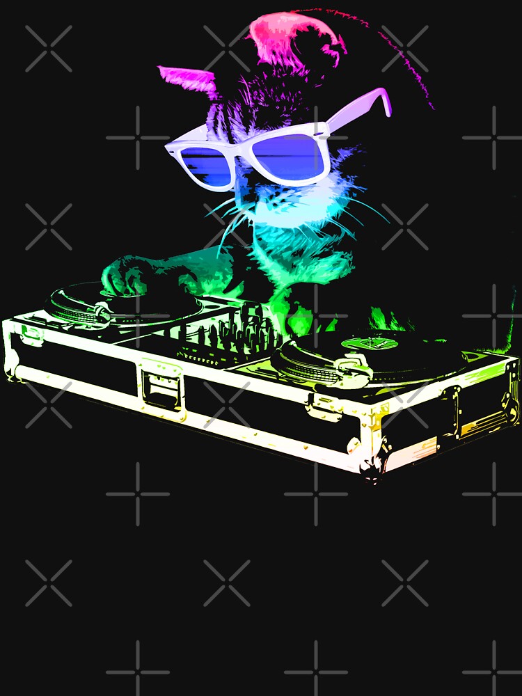 HOUSE CAT (Rainbow DJ Kitty) by ROBOTFACE T-Shirts