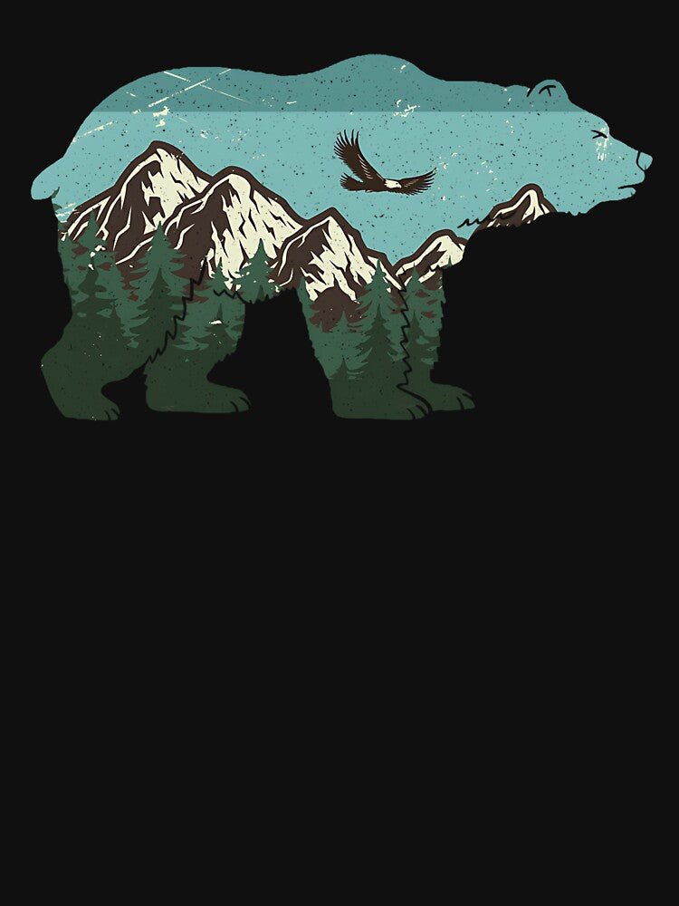 Vintage National Park Bear Wildlife Mountains by Stroblesamuel