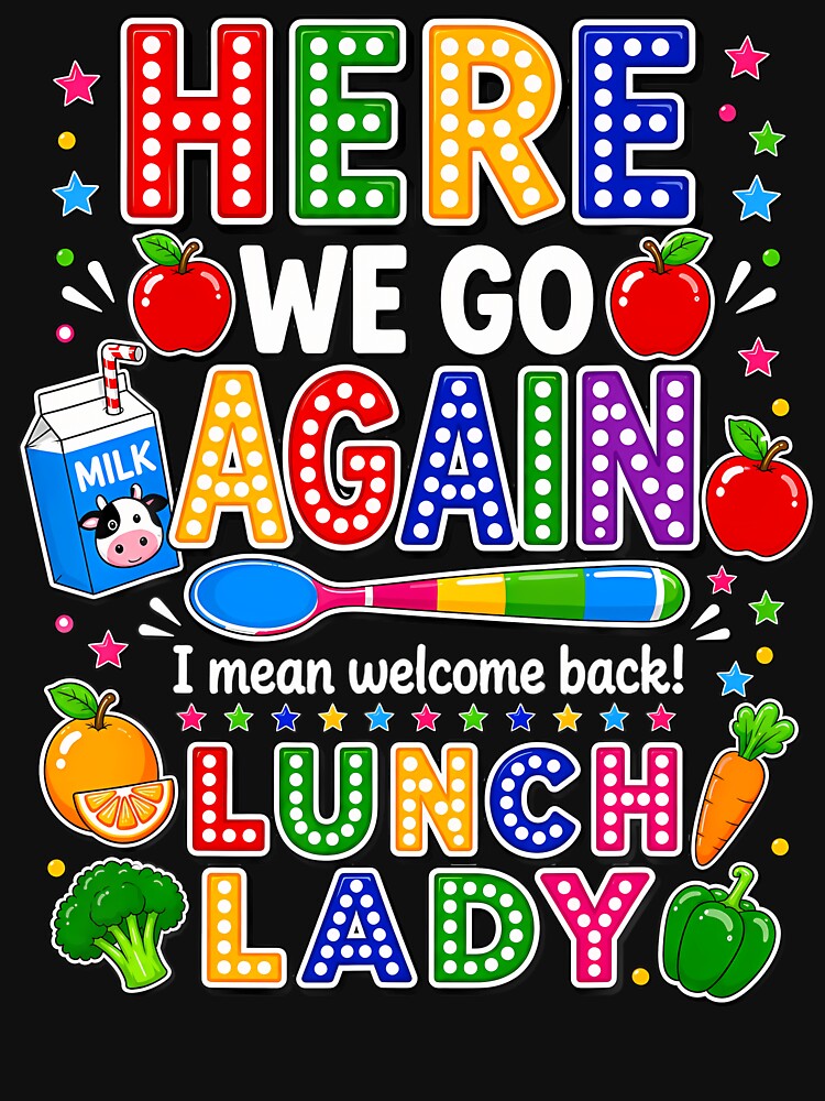 Here We Go Again I Mean Welcome Back Lunch Lady Cafeteria by Apparel-Vortex