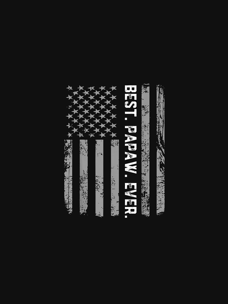 Best Papaw Ever Vintage American Flag by SemajshiMaah