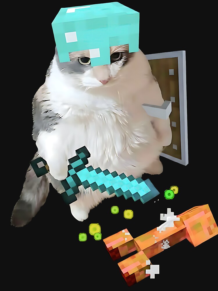 Diamond Armor Cat Creeper Gamer T-Shirt, Funny Mine Crafts Tee by thudoando