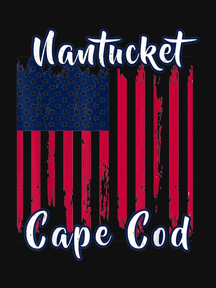 Distressed Nantucket Summer Vacation Patriotic American Flag by coraclr