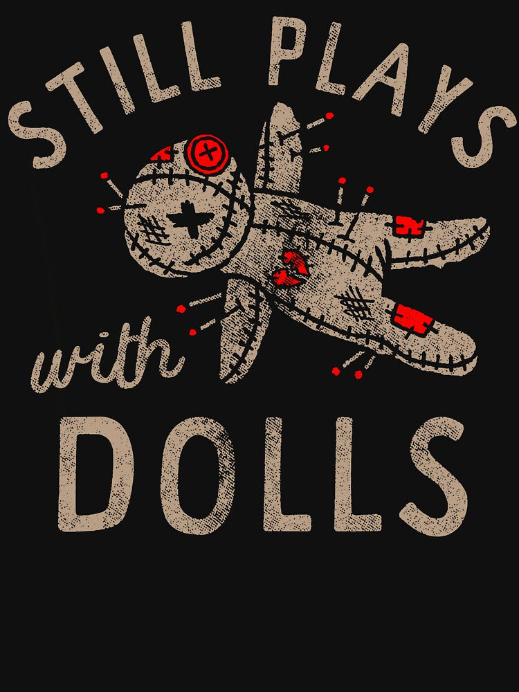 Still Plays With Dolls Creepy Voodoo Doll Horror Halloween by Glow-Paw-Studio