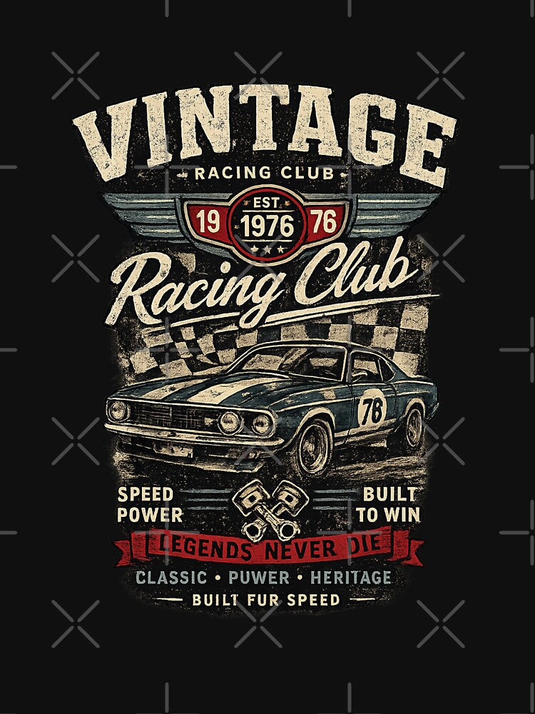 Vintage Racing Club Retro Motorsport Car Design by Ivory Code