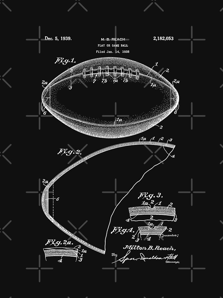 American Football Patent 1939 by LadyMay Vintage