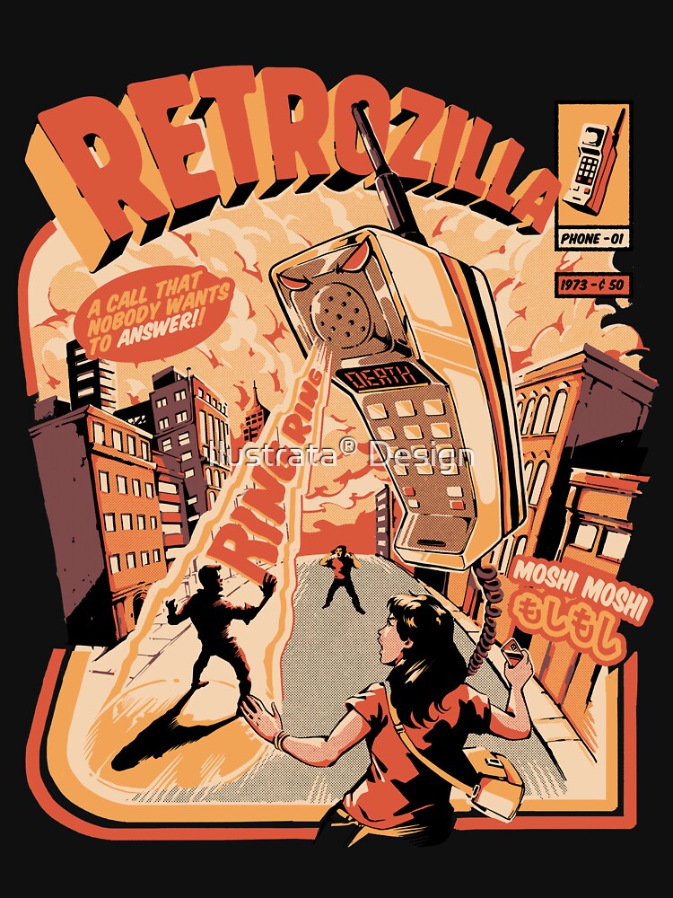 Retro Phonezilla - Black by Ilustrata®