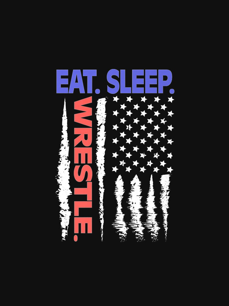 Wrestling Eat Sleep Wrestle Usa Flag by idabry