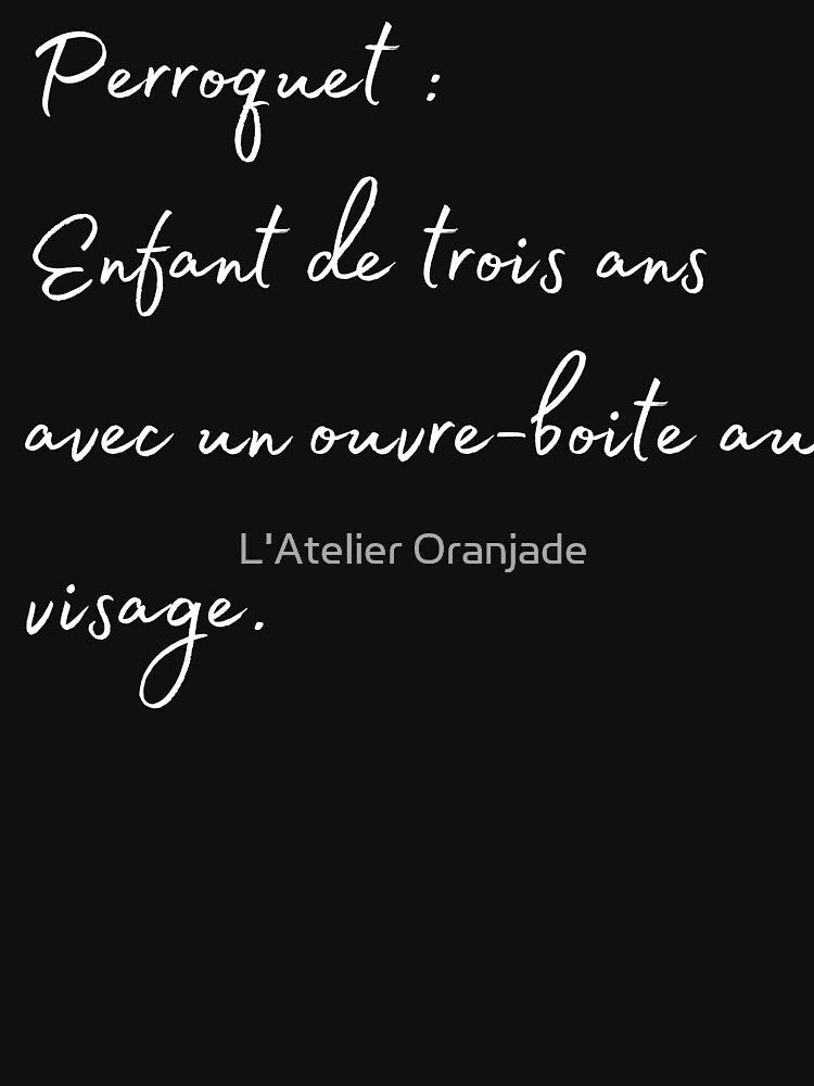 parrot 3years old kid french quote white by L'Atelier Oranjade