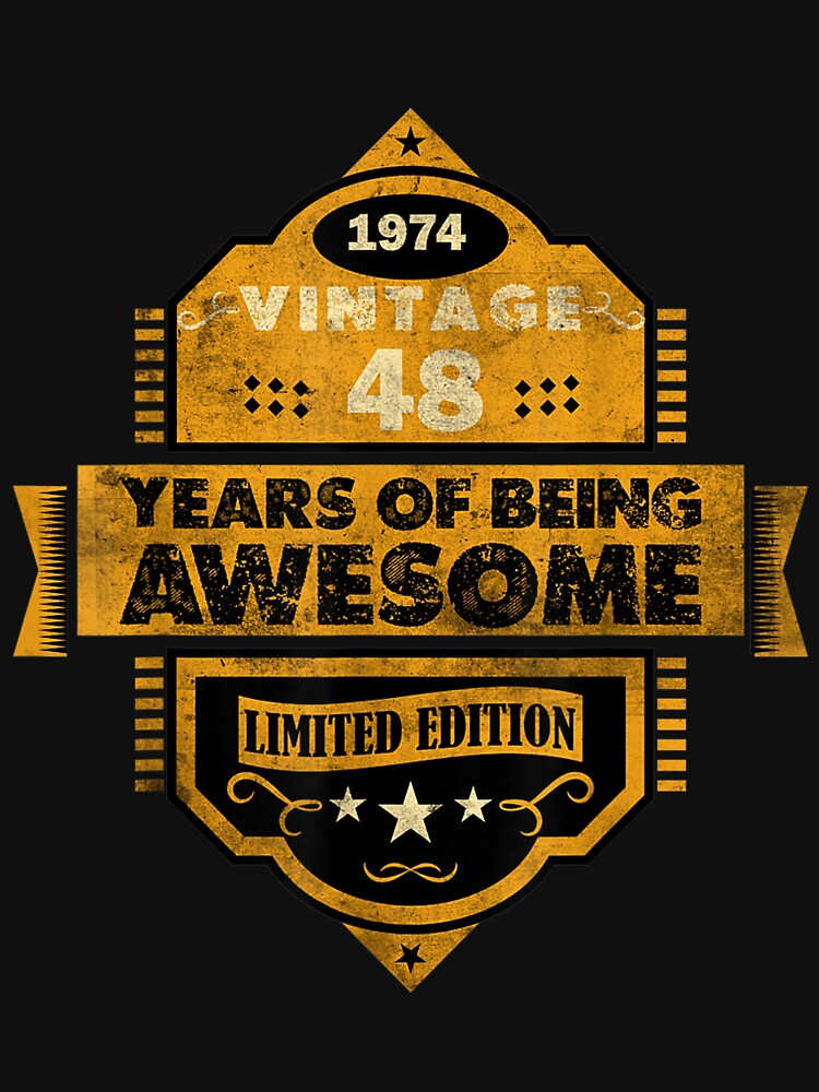 48 Year Old Vintage 1974 Limited Edition Happy 48th Birthday by vergielx