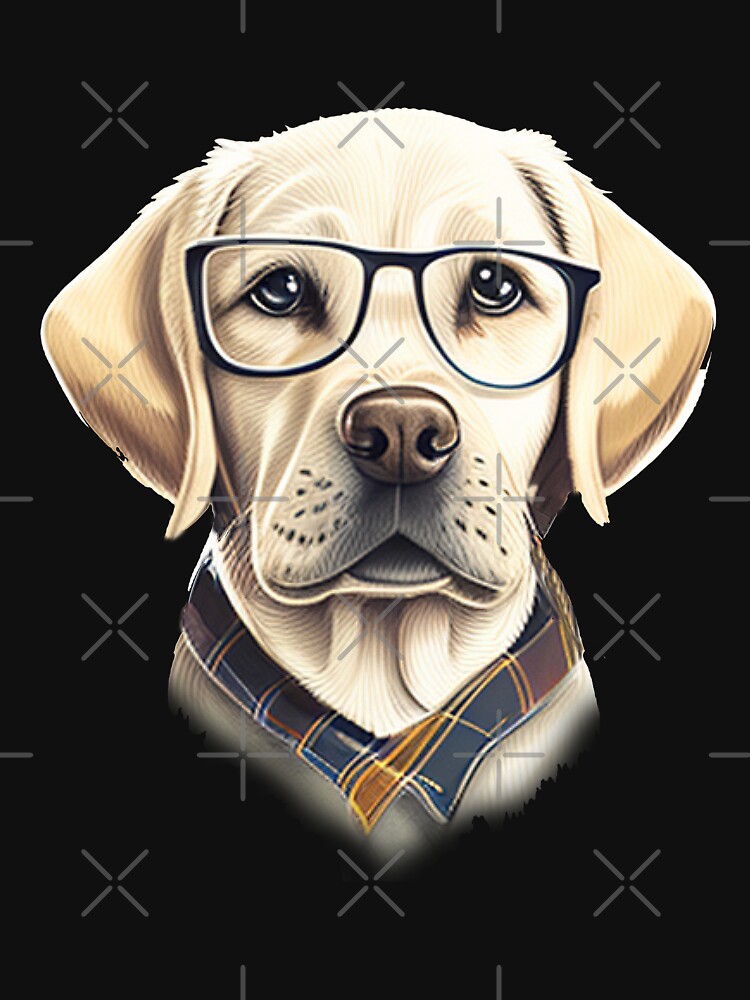 Funny dog Labrador with glasses funny cute decorative dog for dog lovers by RSDESIGNSteam