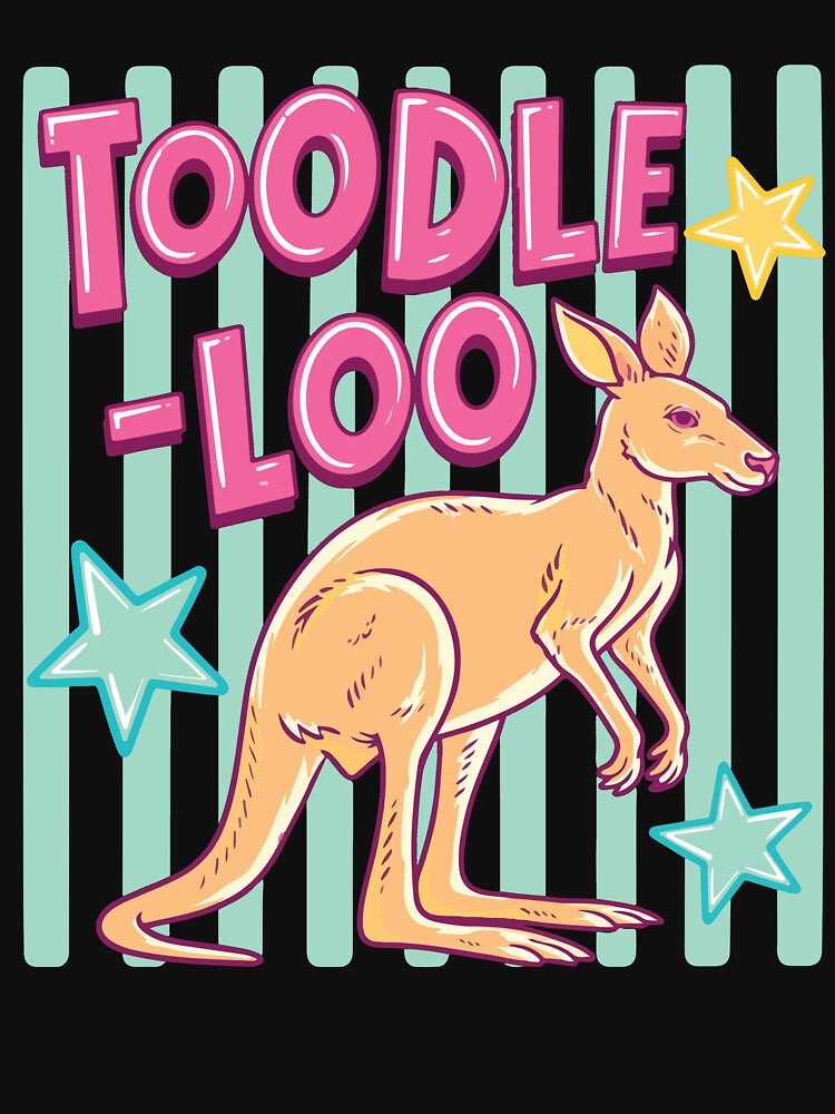 Toodle Loo Kangaroo Funny Retro Summer Animal Cute Vibes by kiralynstration