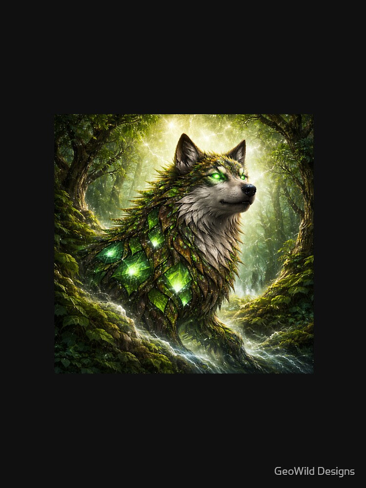 Earth Protector Spirit Wolf – Forest Guardian Fantasy Wolf Art by GeoWild Designs