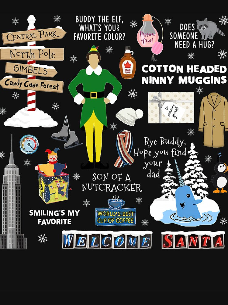Buddy the Elf collage, Red background Classic by fencinghill