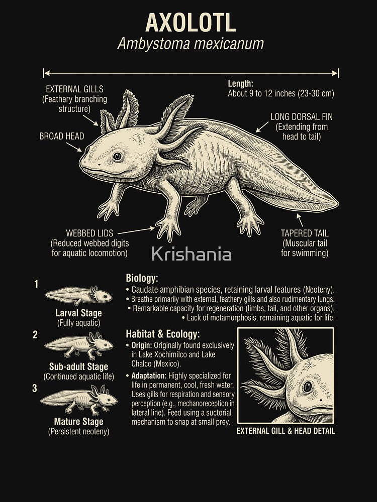Axolotl Scientific Anatomy Biology Animal Lover by Kimberley King Art  King Art