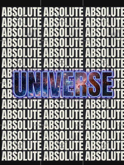 Absolute Universe Grid Typography – Bold Modern Text & Galaxy Core Design by ArtsyExplorer