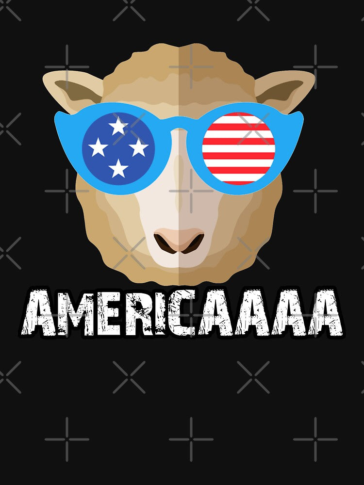 Patriotic Sheep 4th of July USA American Flag Funny Sheep Americaaa by Akmloza