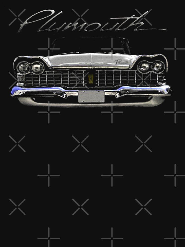 1959 Plymouth Front White Classic Guys  Unisex Tee Team T-Shirts New Style Shirt For Girls Unique T-Shirts Print On Demand by kreisonlyny