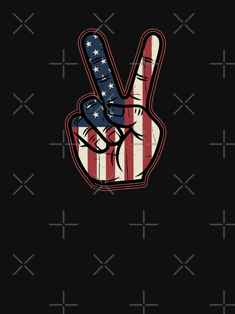 Retro Peace Vintage 60s 70s Hippie USA Flag by PopStars1993