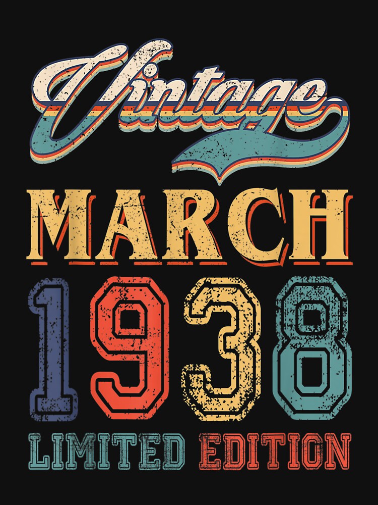 Retro March 1938 Limited Edition Vintage 84 Years Old by laurenm233