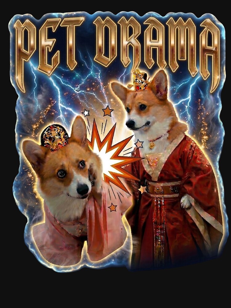 Pet Drama Corgi – Funny Dramatic Dog Meme Chaotic Cute Corgi Design by aiqdelicia