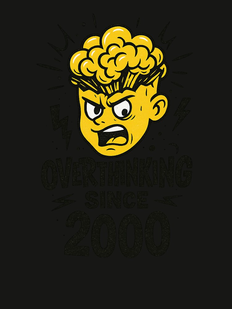 Overthinking Since 2000 T-Shirt, Funny Gift for Thinkers, Unisex Tee by Yigal Joseph