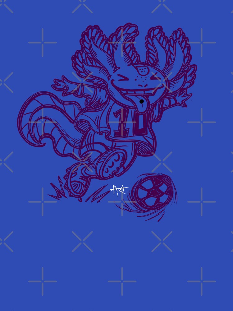 Purple Axolotl soccer player by UrielCalavera