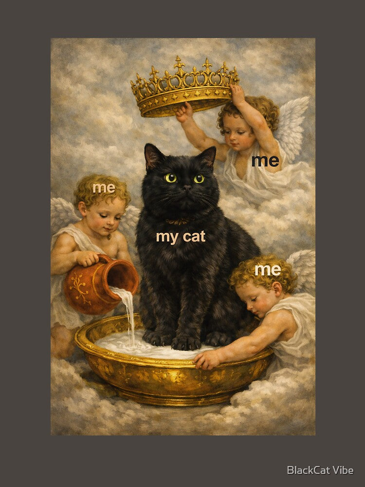 Crowned Cat Meme – Guardian Angels Spoiling the King by BlackCat Vibe