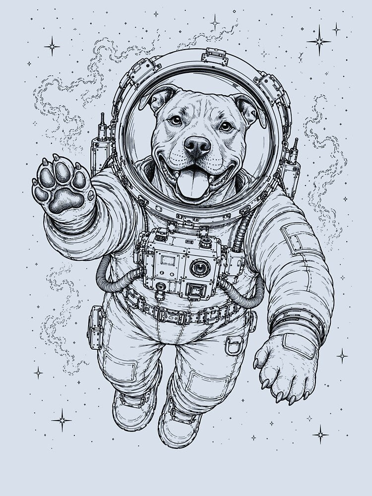Vintage American Staffordshire Terrier Astronaut Dog Dad Mom Lover by TerryConnells