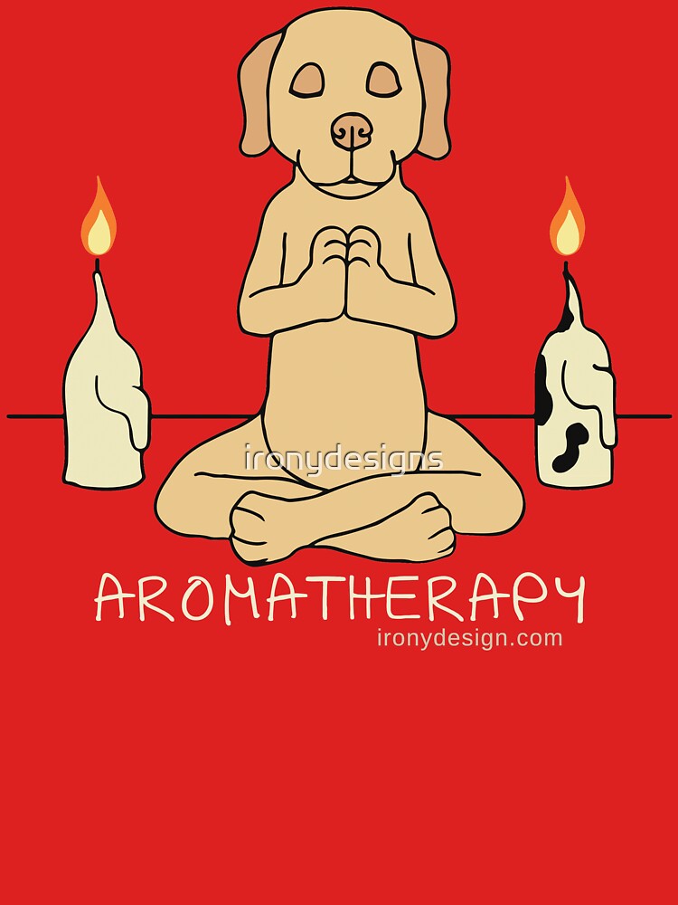 Dog Aromatherapy Meditation Funny Cartoon Dark by ironydesigns