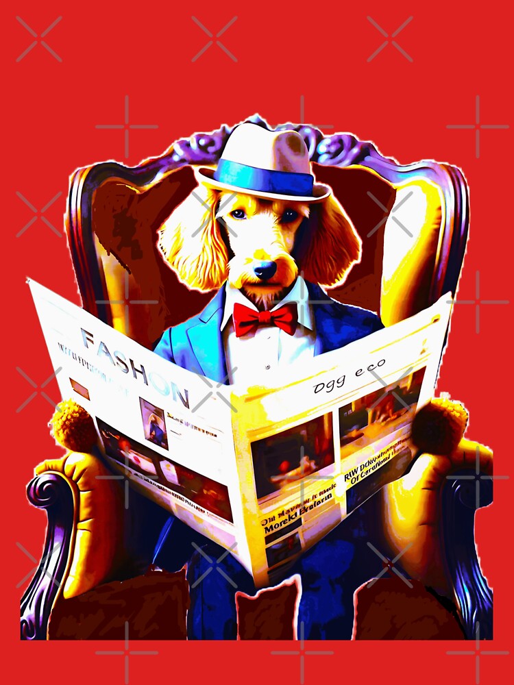 Dog reads newspaper by Creative Visualize