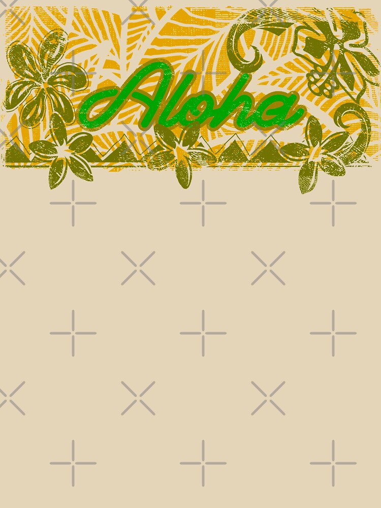 Vintage Distressed Ink Aloha Yellow Floral Banner by sunnthreads