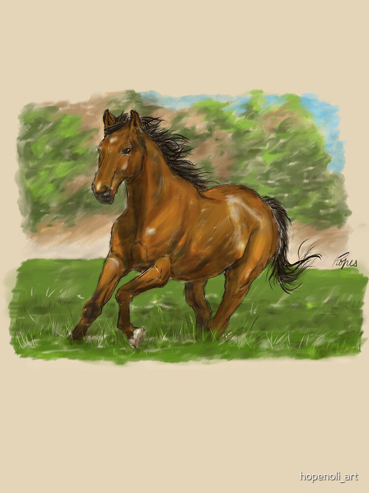 Wild Horse Running Through Nature by hopenoli_art