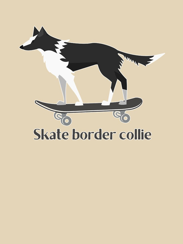 Skate Border collie pun Dog lover by LynHebb