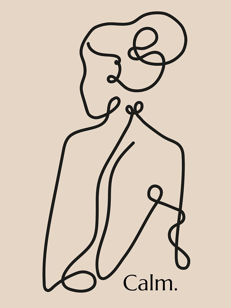 Calm – Fine Line Art Woman by Elevate-U