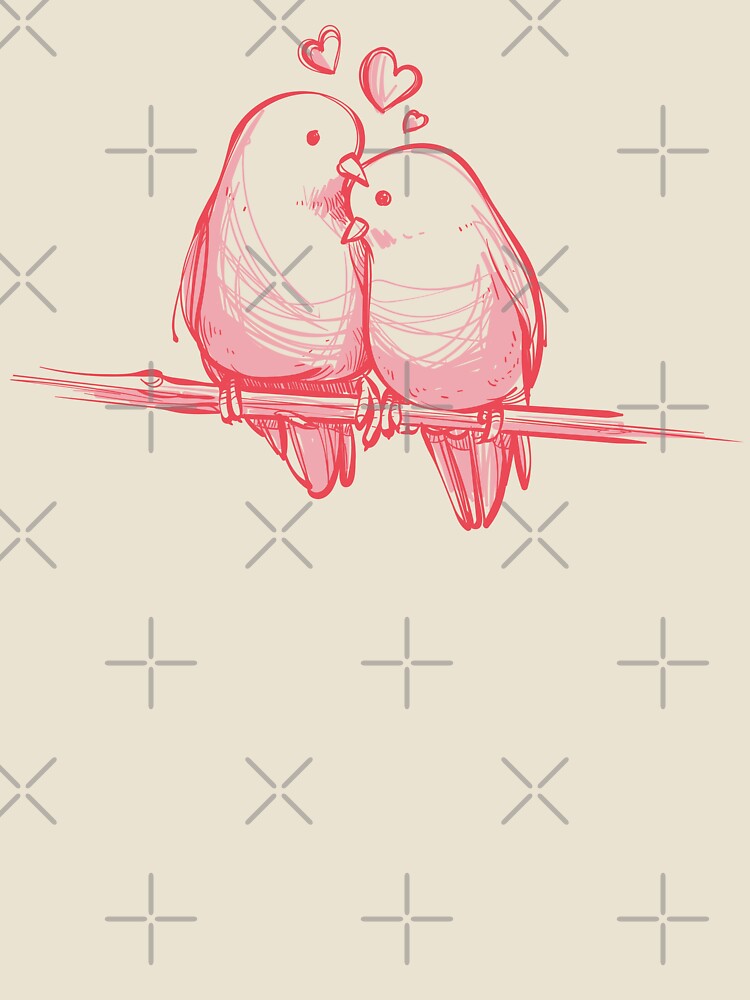pink background with hand drawn birds' art by tshirtsdesign9