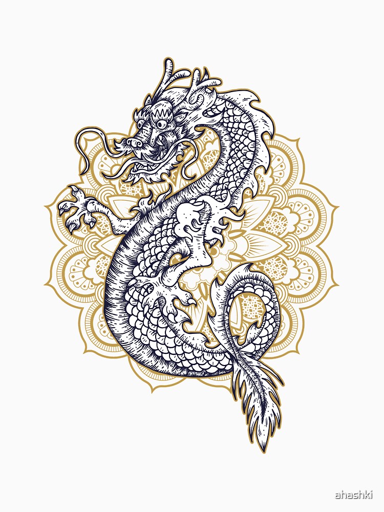 Chinese dragon mandala by ahashki