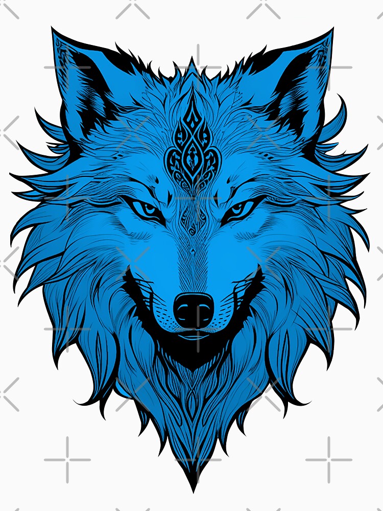 Illustration of a Blue Wolf in Vector Style by NordicBadger