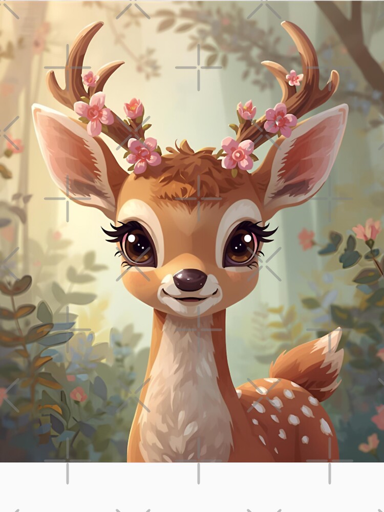 Deer with flower crown by SimonsDesignArt