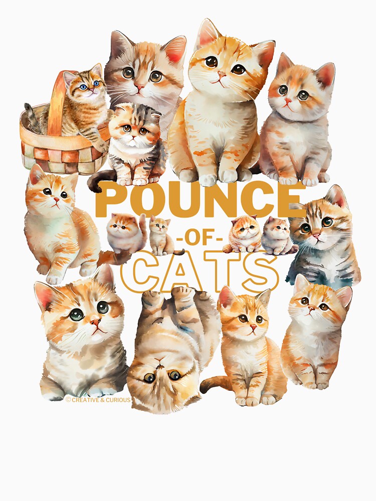 Pounce of cats group of animal homage watercolor by CreativeCurious