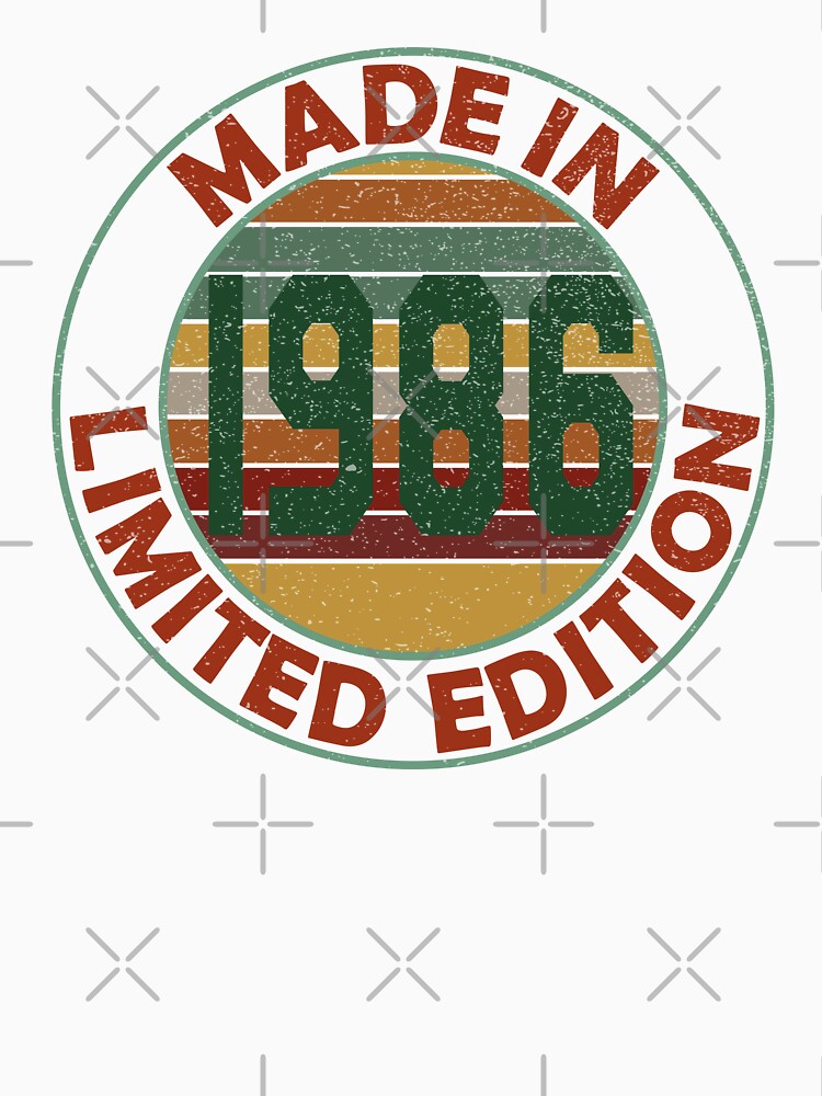 Made In 1986 Limited Edition Retro Vintage by Qudkin