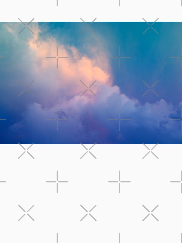 Chic Blue Color with Gradient Rainbow Cloud by jeanyun48