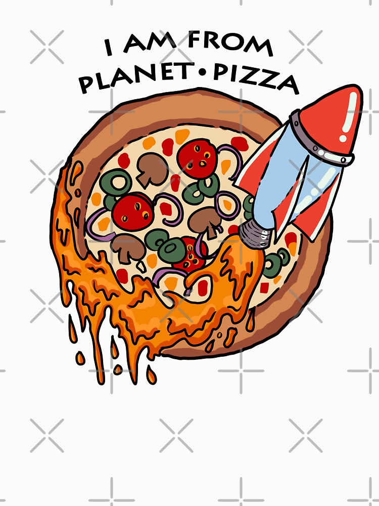 Pizza Eat Moon Planet Space Star Earth Funny by Kentala