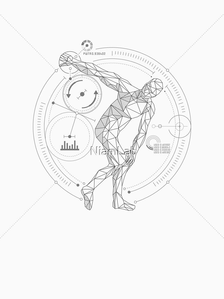 low poly discobolus futuristic retro anatomy by NiamLab
