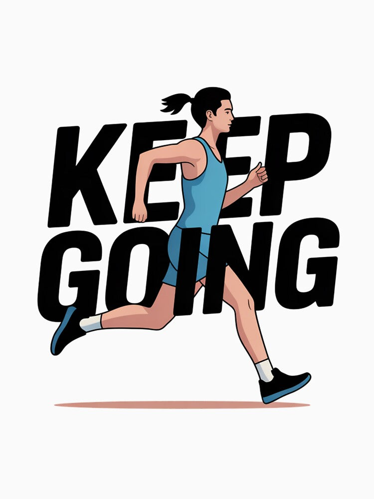 Minimalist Runner "Keep Going" Line Art Tee t-shirt by Ashley critters