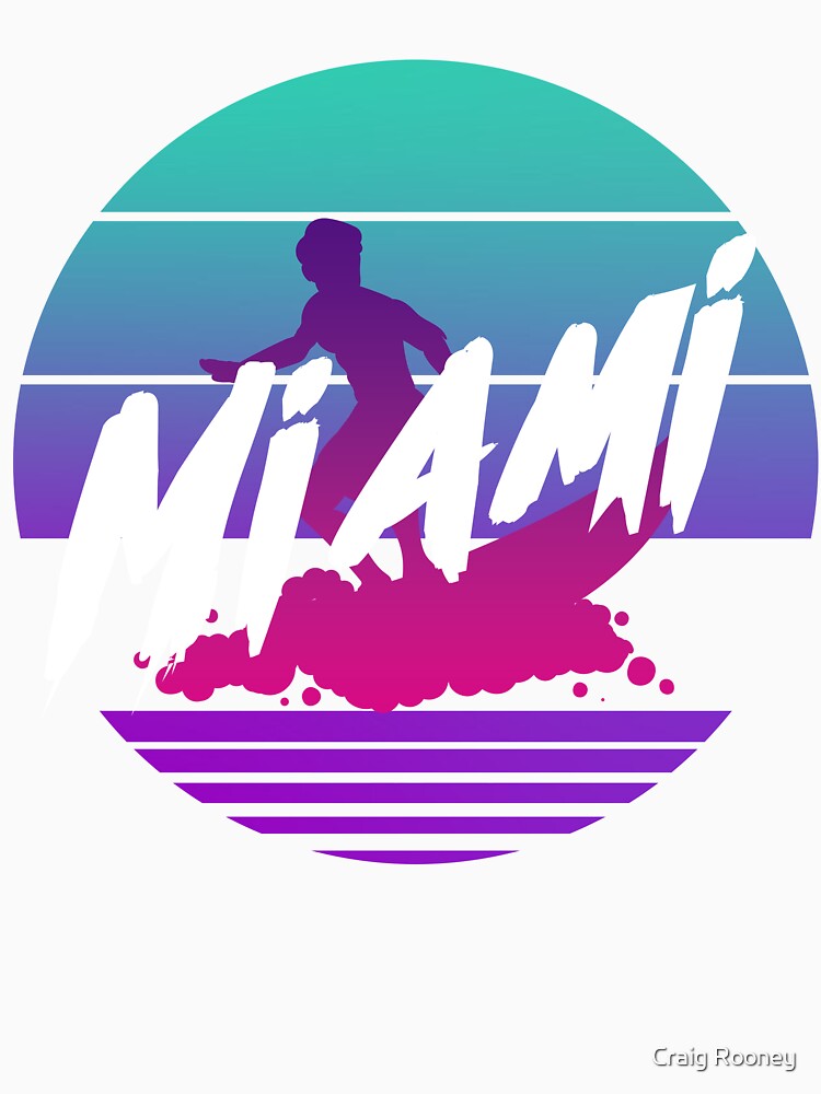 Miami Retro T Shirt by Craig Rooney