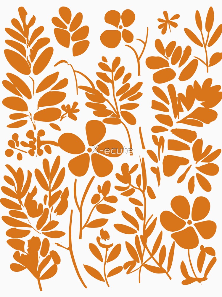 flowers minimalist art orange by X-ecute