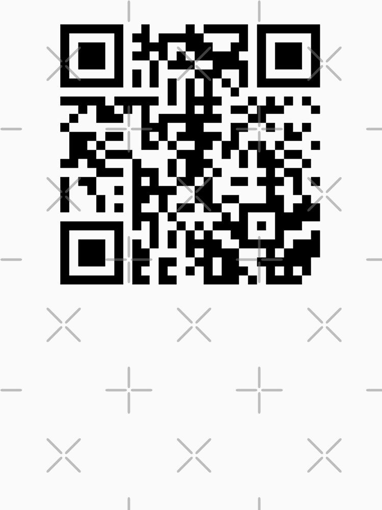 Rickroll qr code - black - white by Mahmoud Salah