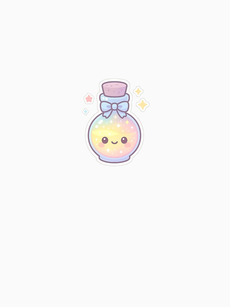 Kawaii Magic Potion Stickers – Pastel Rainbow Bottle by ClipVictuumArts