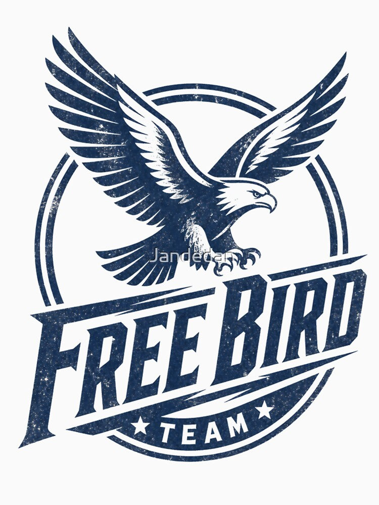Free Bird Team – Vintage One Color Sports Logo Design by Jandedan